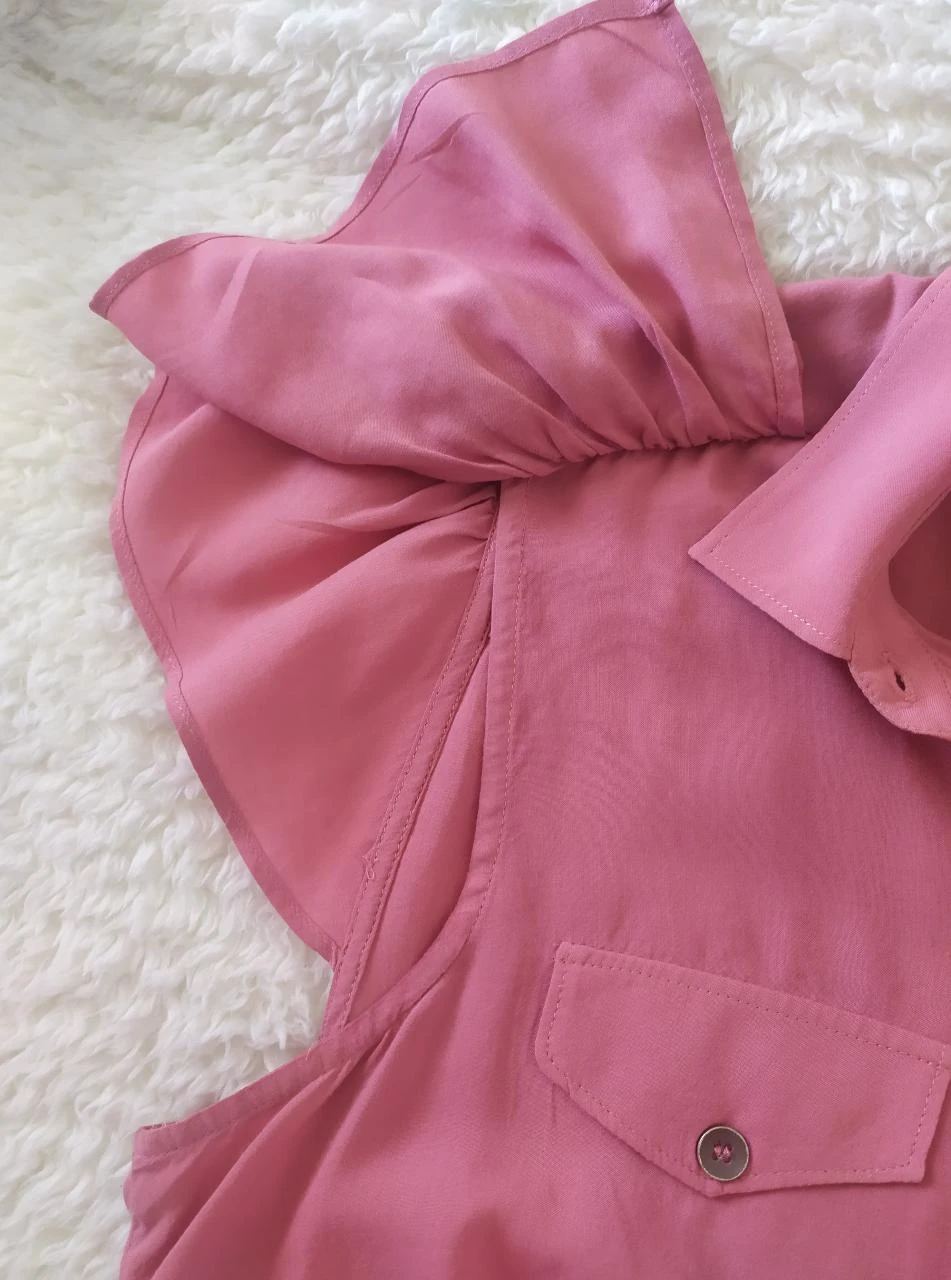 Blusa Feminina Replay Dusty Rose Sem Mangas de Viscose com Babado P – photo 15